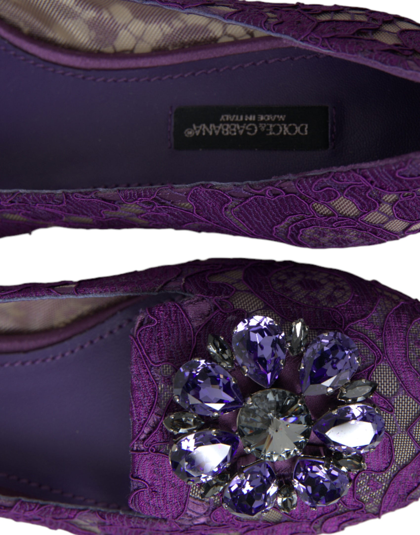 Elegante flache Vally-Schuhe mit Blumenspitze