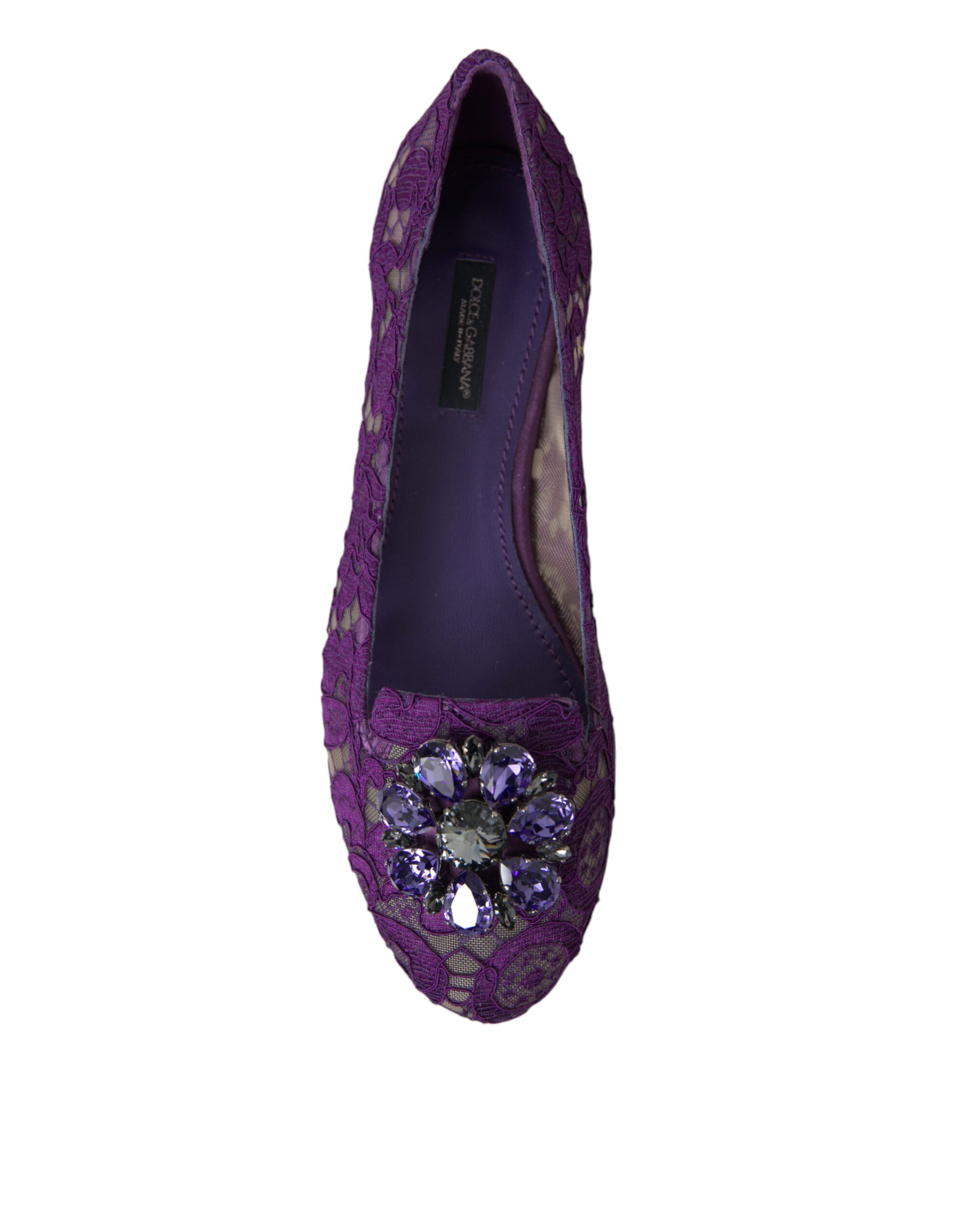 Elegante flache Vally-Schuhe mit Blumenspitze