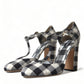 Chic Gingham T-Strap Pumps: Timeless Mary Jane Heels