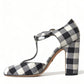 Chic Gingham T-Strap Pumps: Timeless Mary Jane Heels