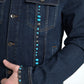 Embellished Turquoise Denim Jacket