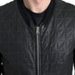 Elegant Black Leather Bomber Jacket