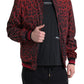 Red Leopard Print Bomber Jacket