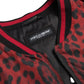 Red Leopard Print Bomber Jacket