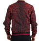 Red Leopard Print Bomber Jacket