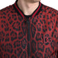 Red Leopard Print Bomber Jacket