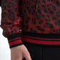 Red Leopard Print Bomber Jacket