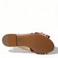 Dolce & Gabbana Multicolor Floral Flats Crystal Sandals Shoes