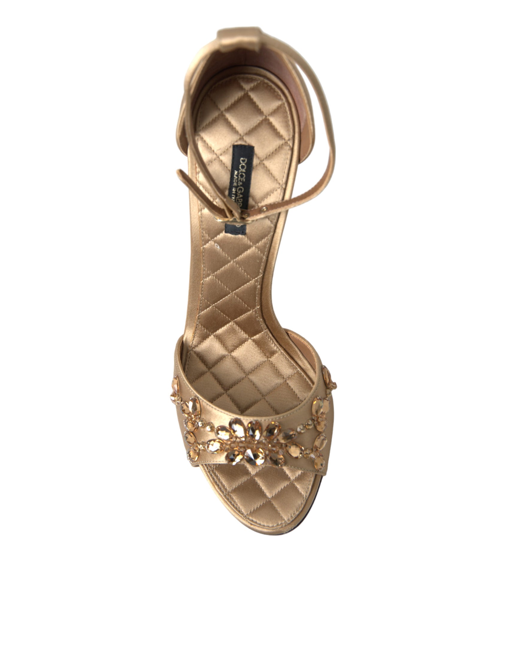 Sandalen mit Kristallverzierung und Absatz
