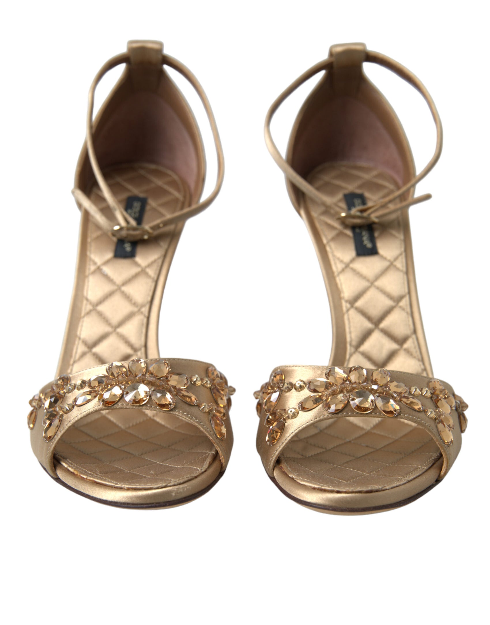 Sandalen mit Kristallverzierung und Absatz