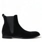 Elegant Black Velvet Mid-Calf Boots