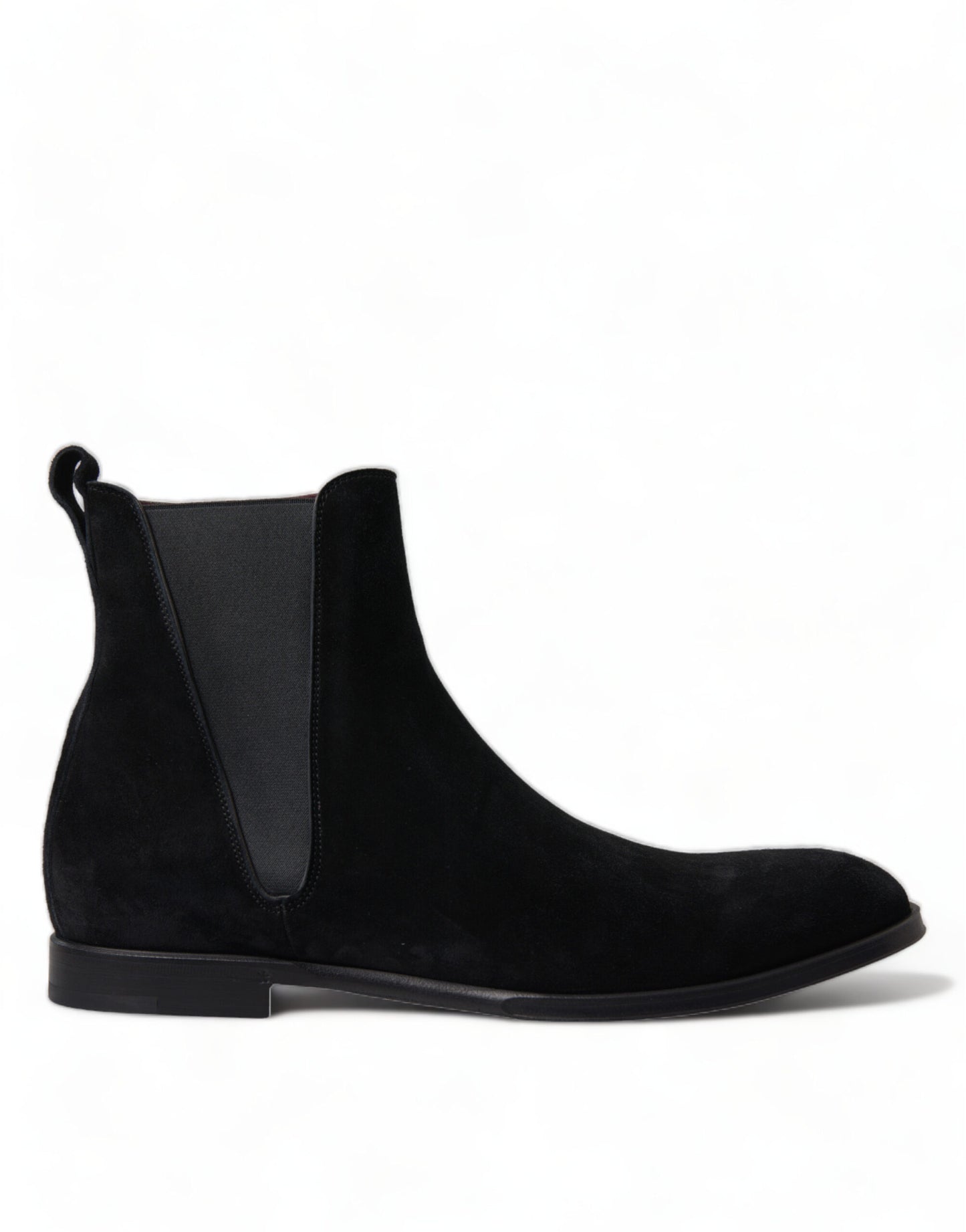 Elegante schwarze Samtstiefeletten mit halbhoher Schafthöhe