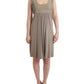 Studded Sheath Knee-Length Dress in Beige