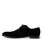 Elegant Black Velvet Derby Dress Shoes