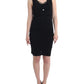 Elegant Black Sheath Knee-Length Dress