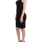 Elegant Black Sheath Knee-Length Dress