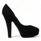 Black Suede Heeled Pumps Sophistication