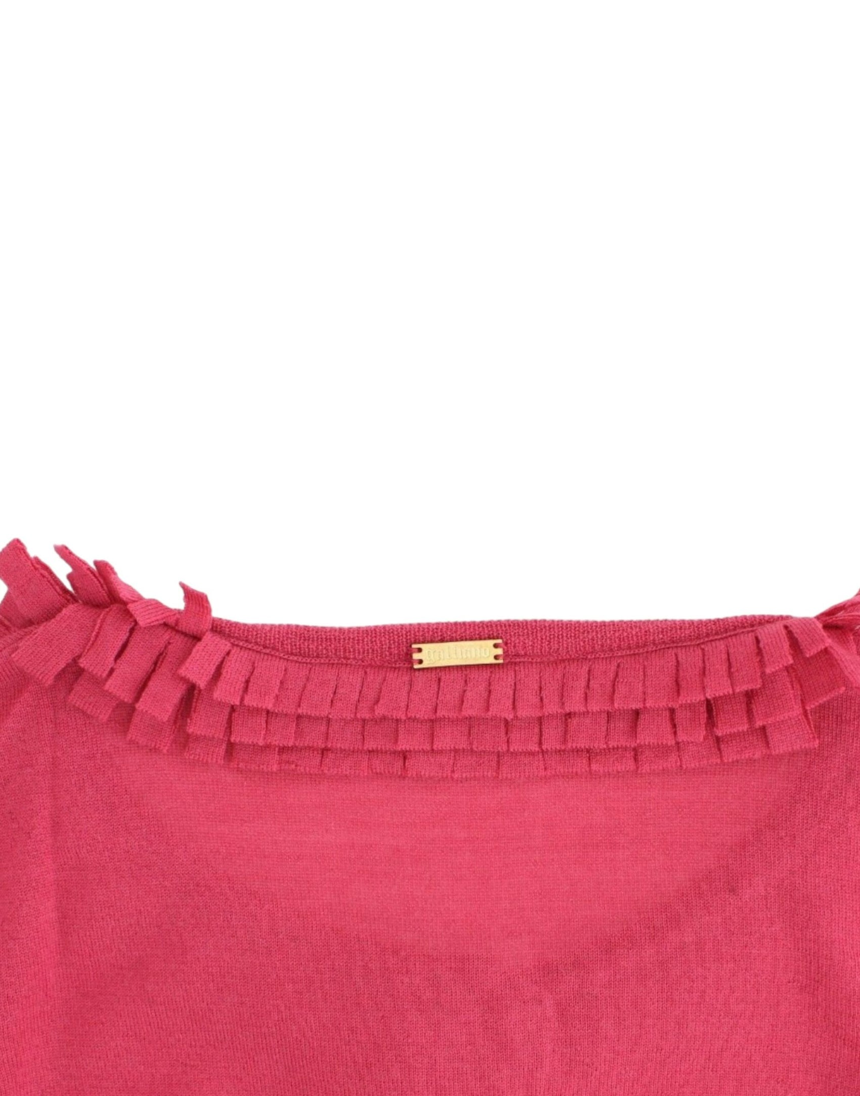Wollcardigan mit Rüschendetail in Pink