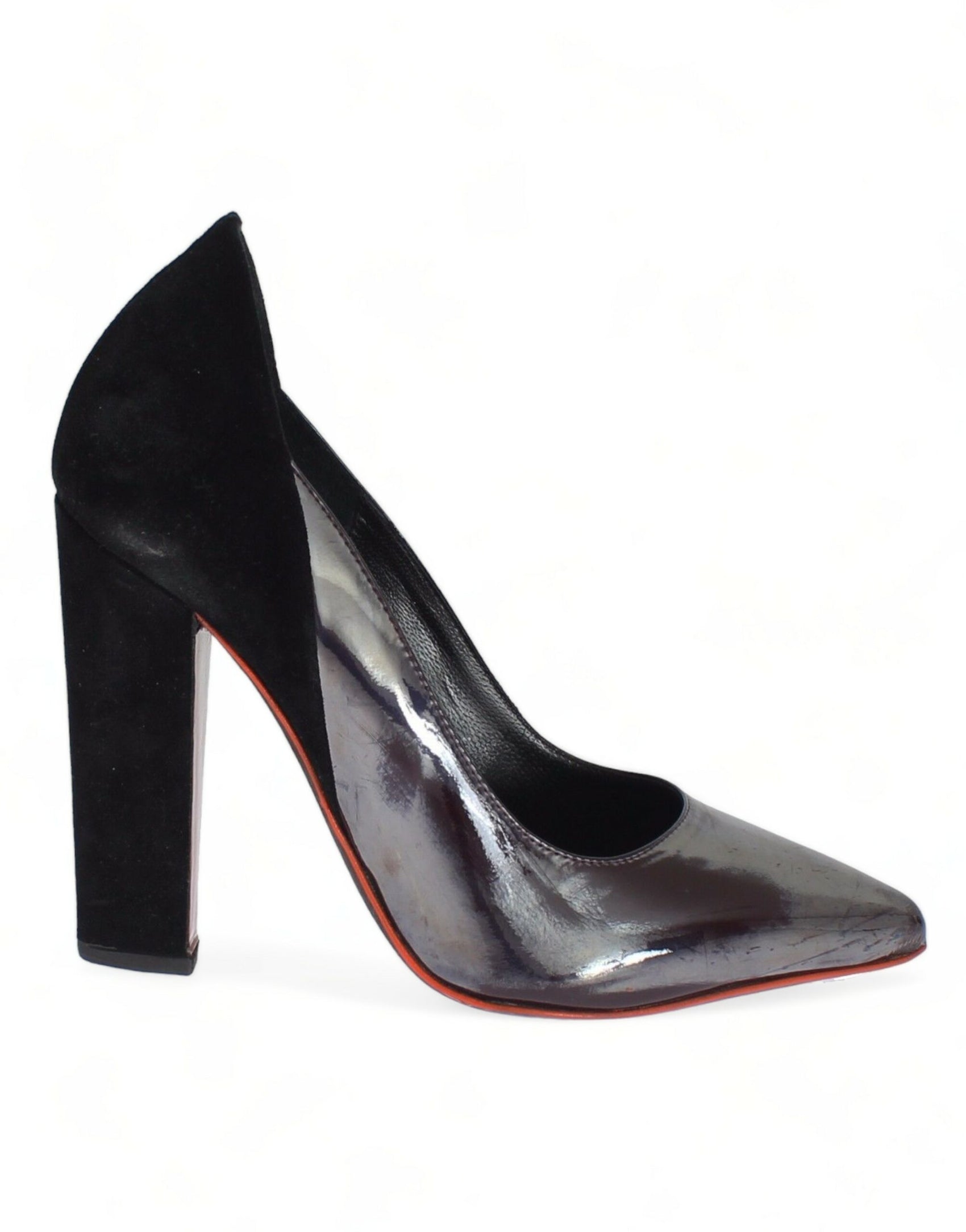 Schicke Metallic-Graue Lederpumps