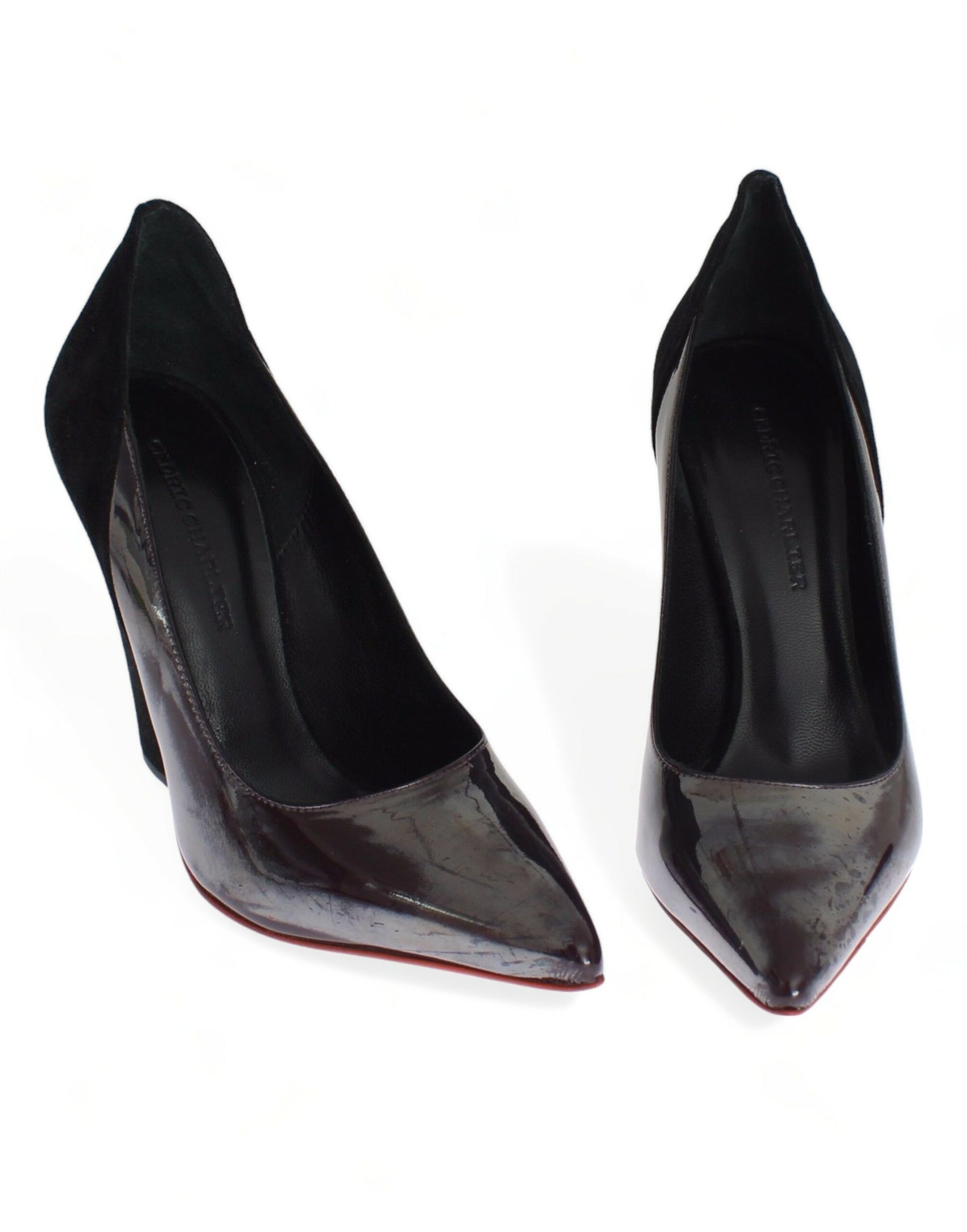 Schicke Metallic-Graue Lederpumps