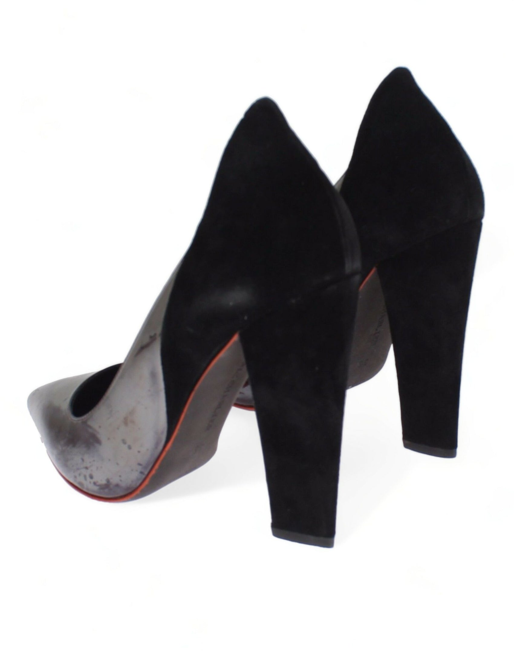 Schicke Metallic-Graue Lederpumps