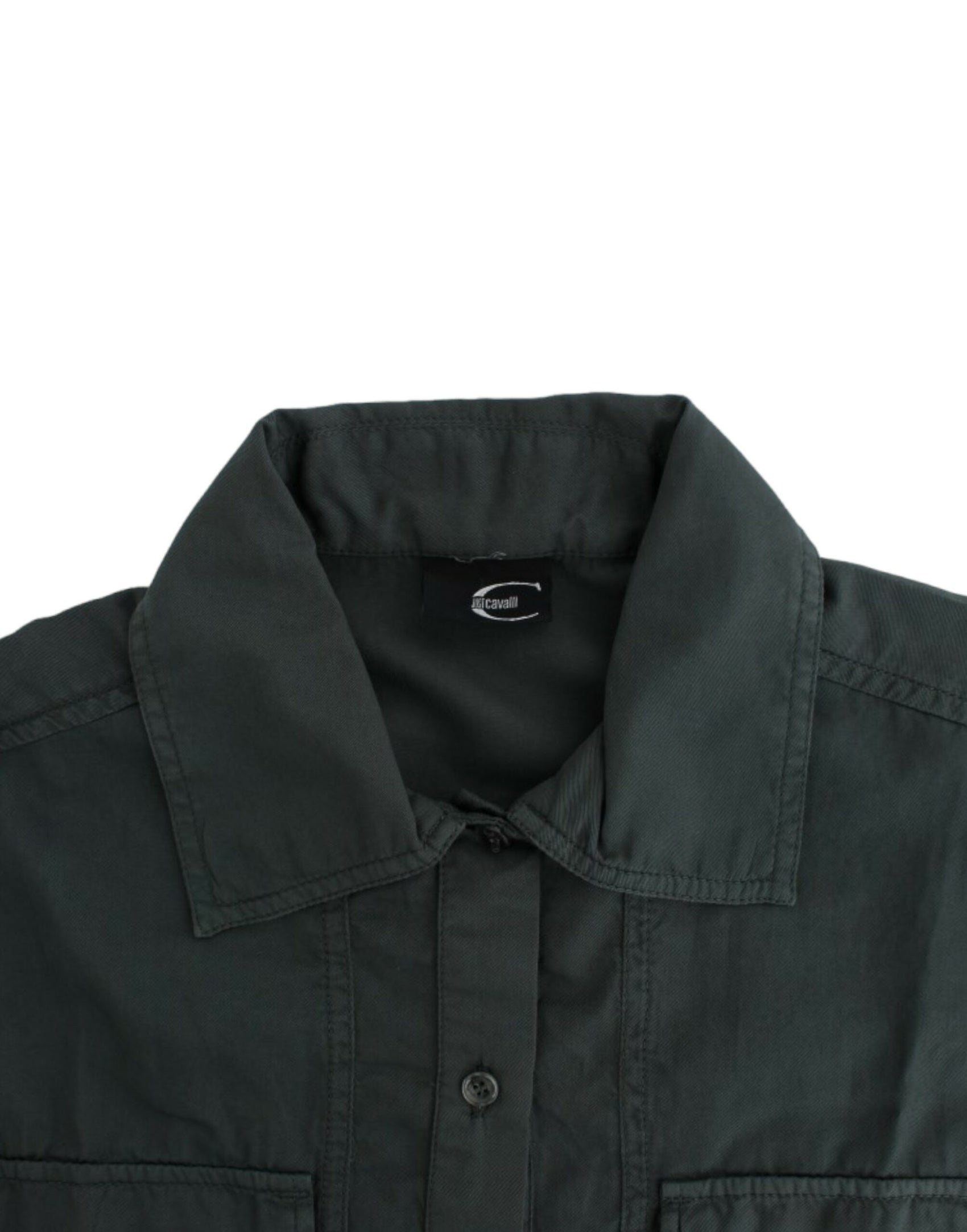 Elegante camicia grigia in cotone con bottoni