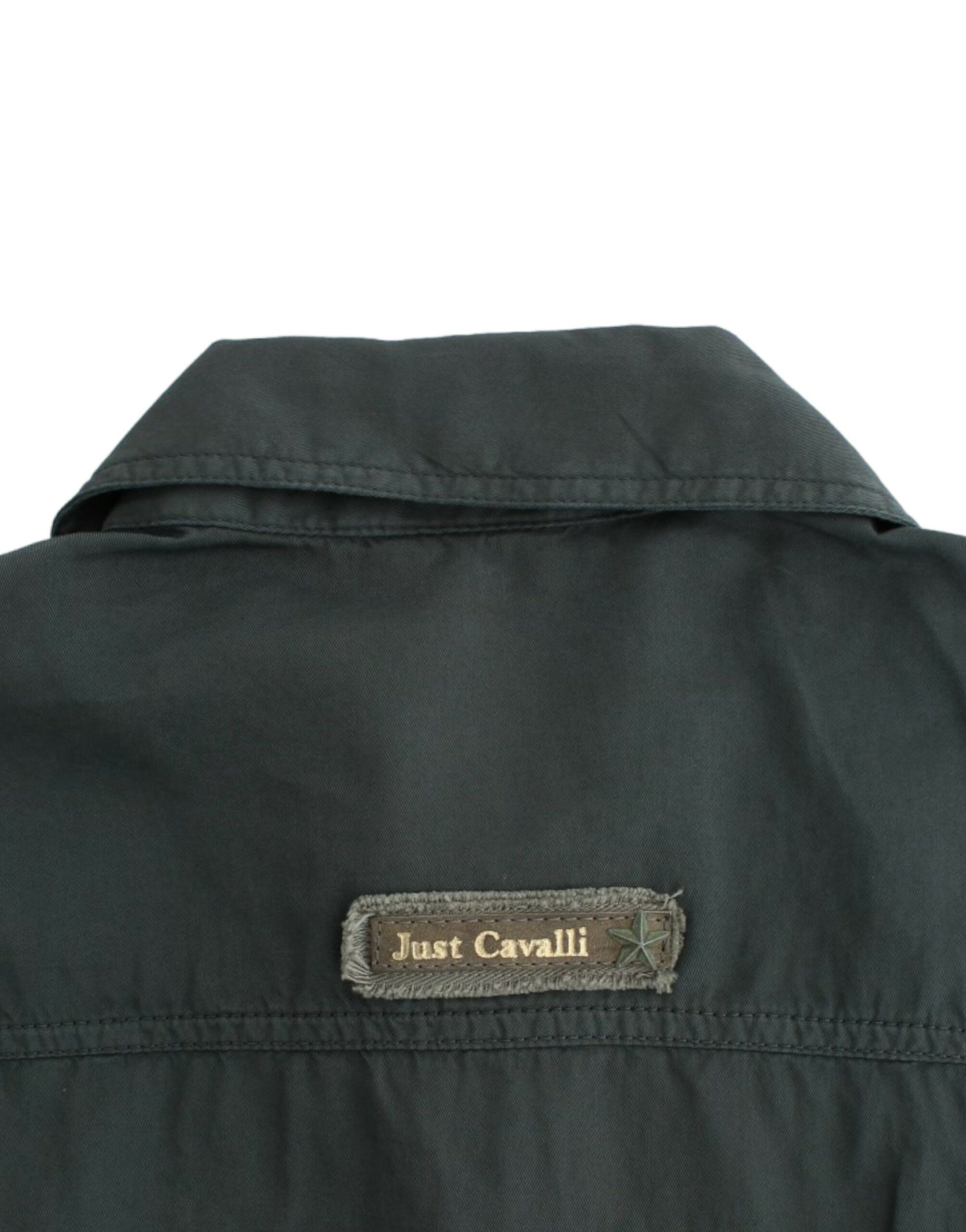 Elegante camicia grigia in cotone con bottoni