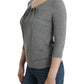 Elegant Gray Cashmere-Blend Jumper