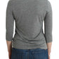 Elegant Gray Cashmere-Blend Jumper