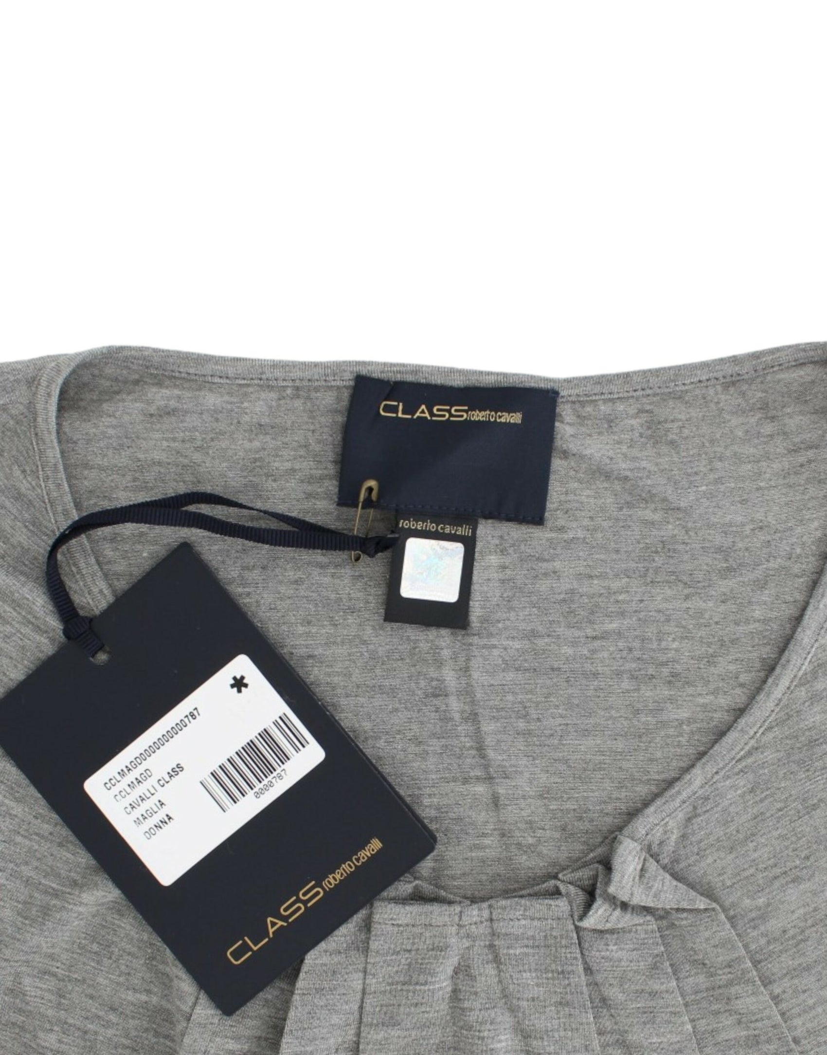 Elegante maglione grigio in misto cashmere