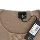 Elegant Beige Knitted Crew Neck Sweater