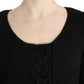 Alluring Black Knitted Crew Neck Sweater