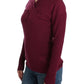 Elegant Purple Keyhole Wool Sweater