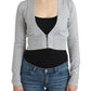 Cropped Virgin Wool Cardigan in Chic Gray