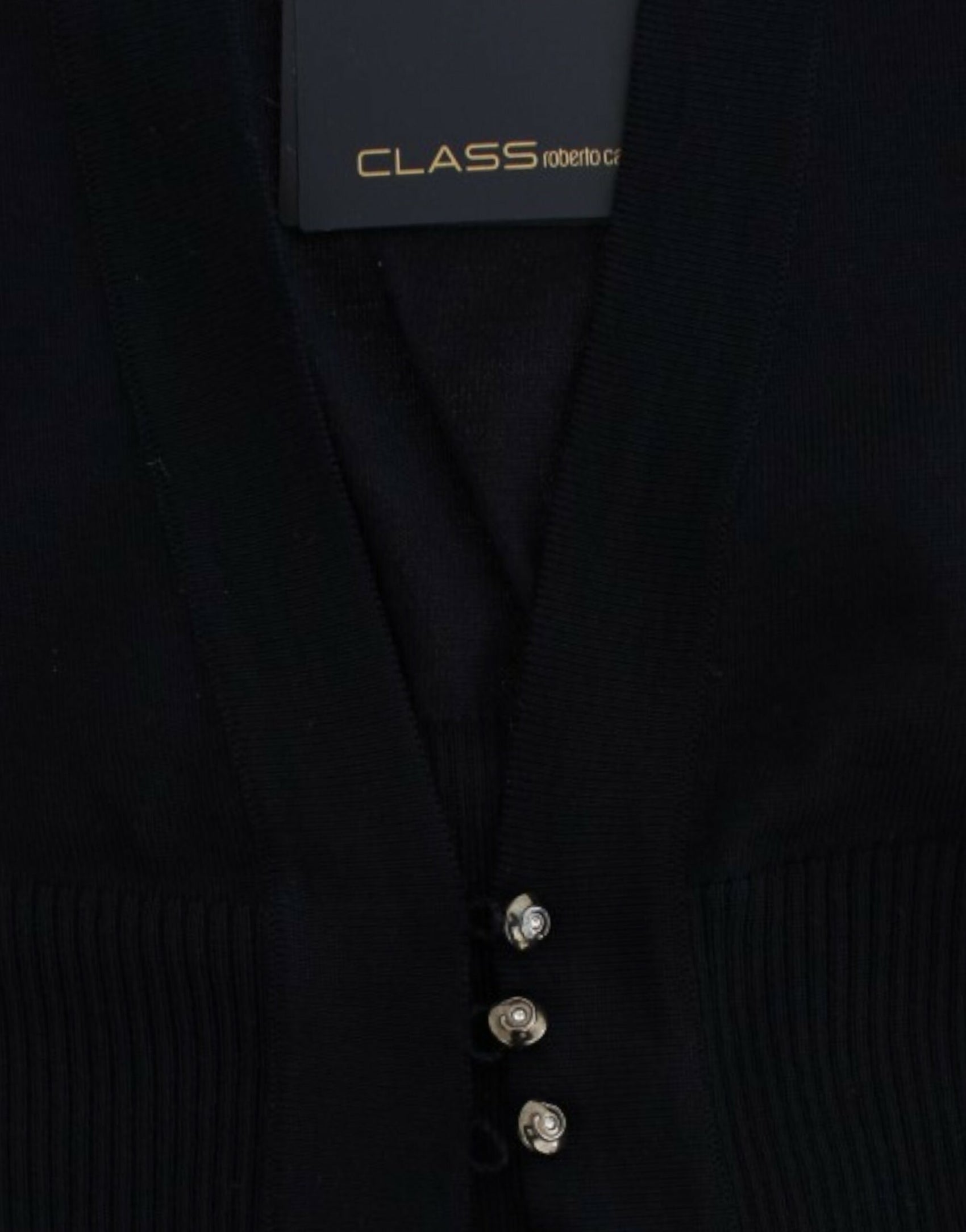 Elegante cardigan corto in lana vergine nero
