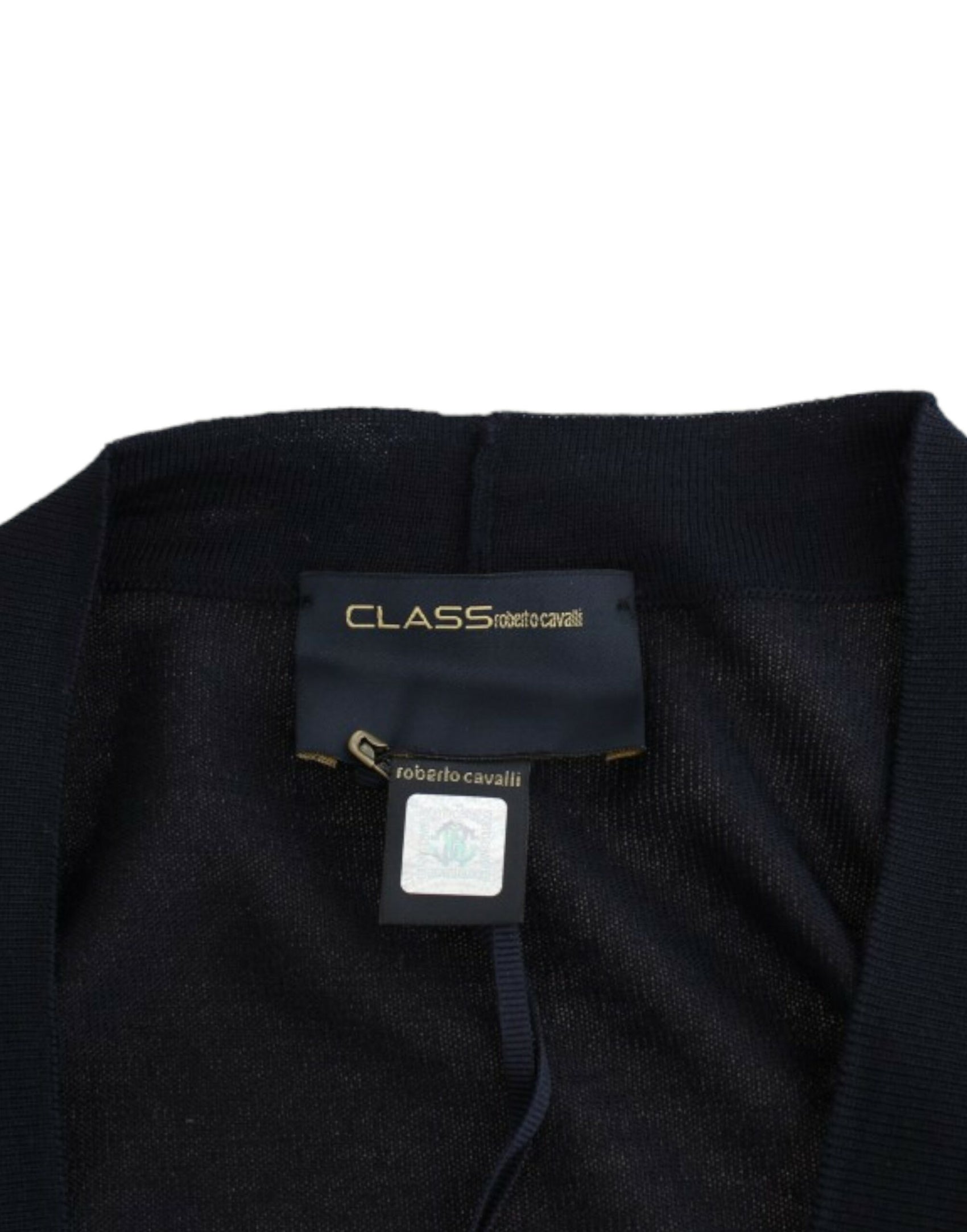 Elegante cardigan corto in lana vergine nero