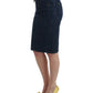 Elegant Blue Pencil Skirt