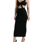 Dolce & Gabbana Black Cut Out Sleeveless Bodycon Midi Dress