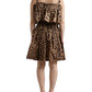 Dolce & Gabbana Brown Leopard Print Sleeveless A-line Dress