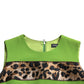 Dolce & Gabbana Apple Green Sleeveless Panelled Shift Dress