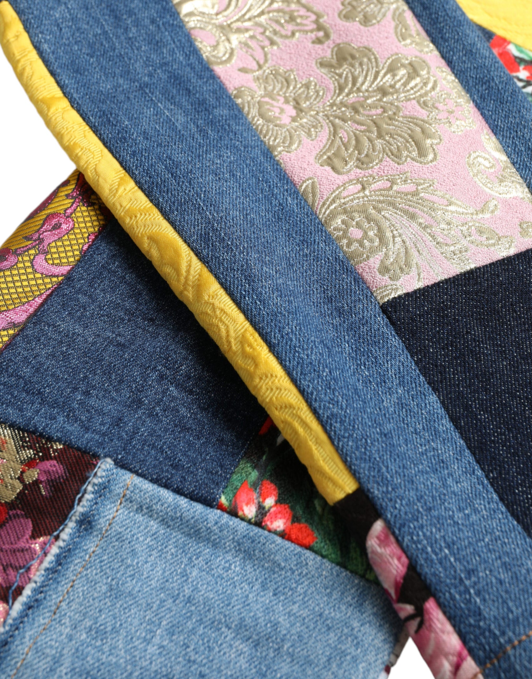 Leuchtende Patchwork-Skinny-Jeans