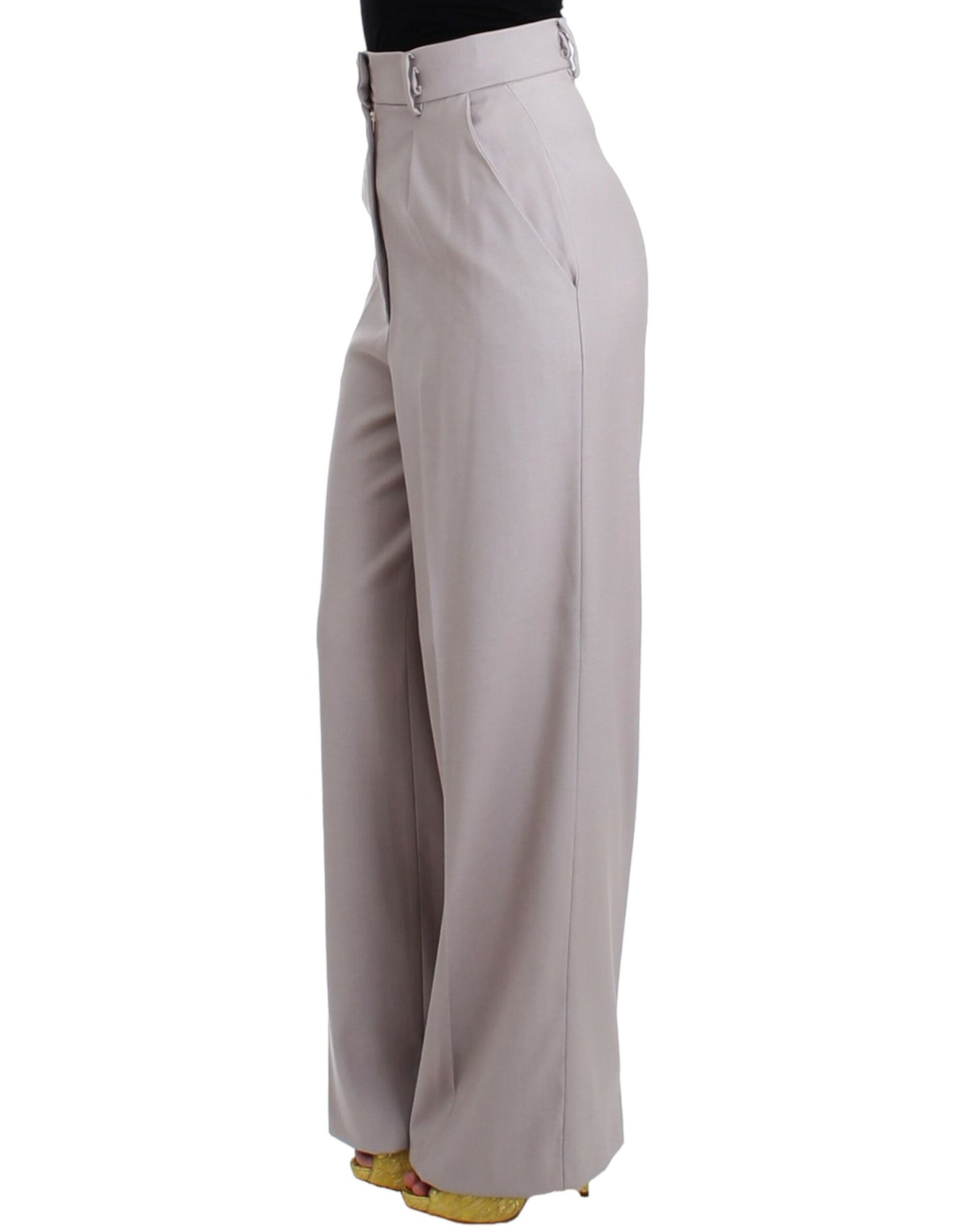 Anspruchsvolle graue Hose mit hoher Taille