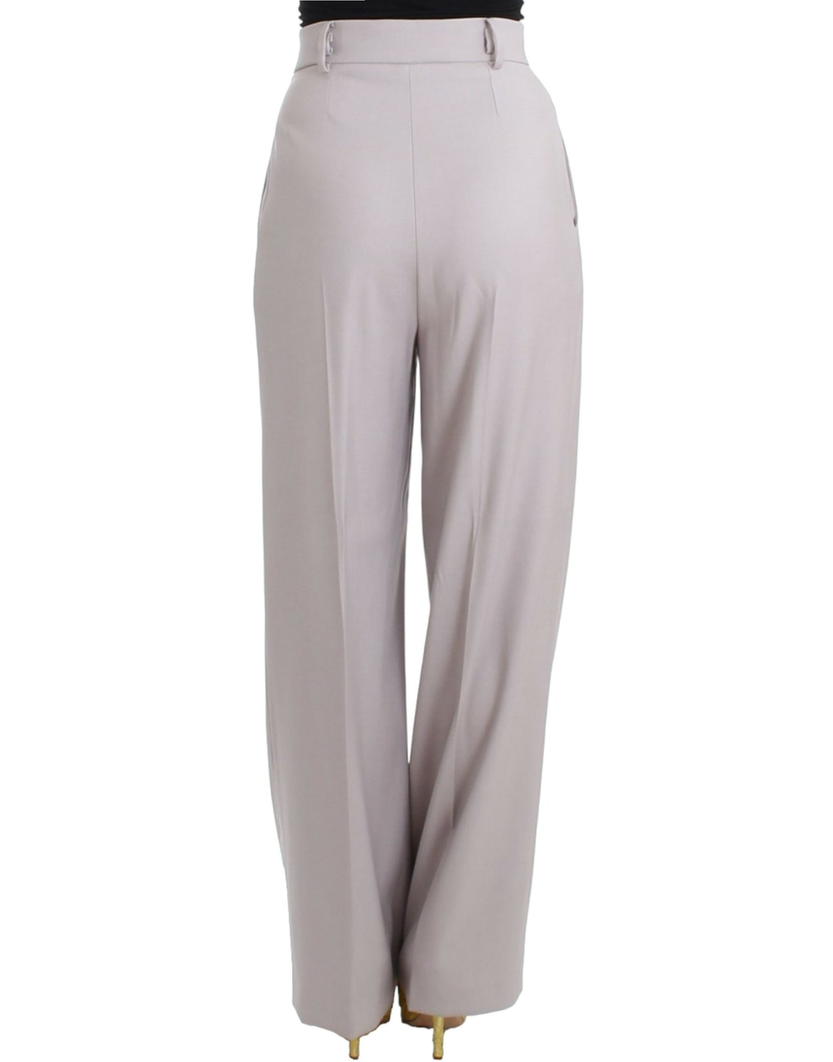 Anspruchsvolle graue Hose mit hoher Taille