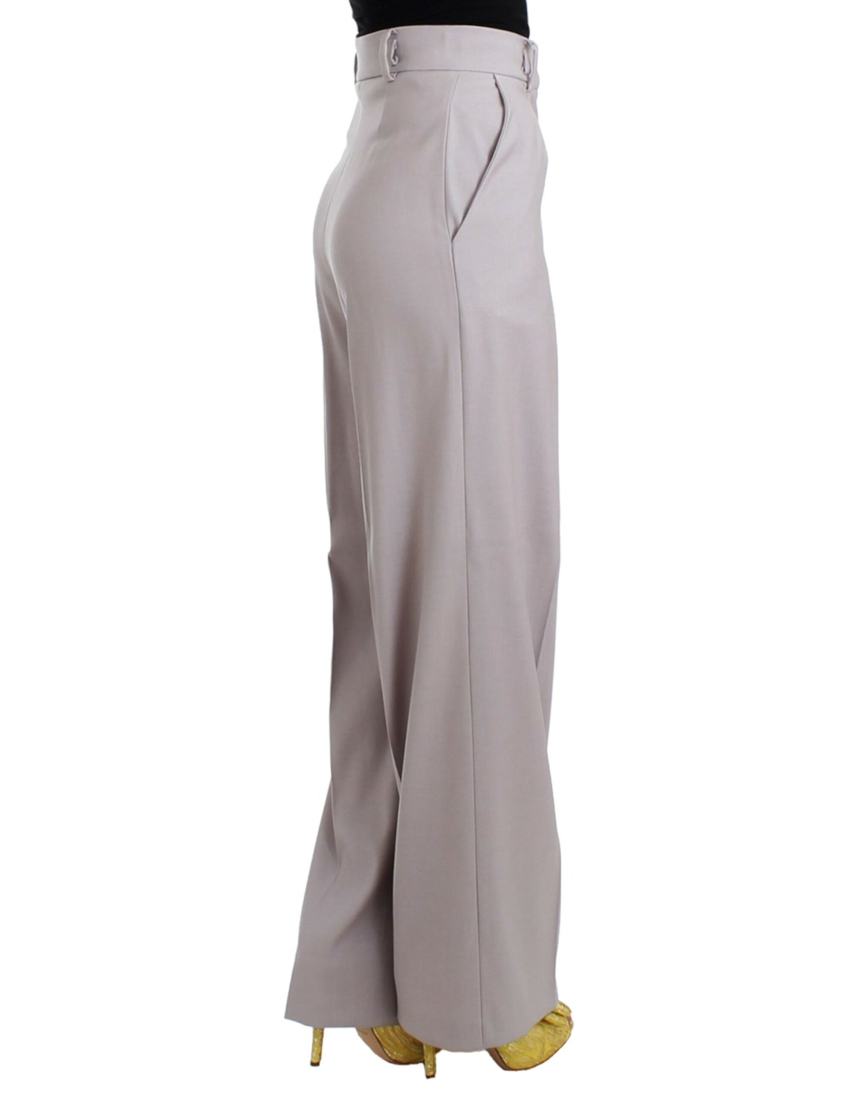 Anspruchsvolle graue Hose mit hoher Taille