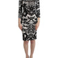 Elegant Printed Jersey Sheath Dress