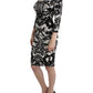 Elegant Printed Jersey Sheath Dress