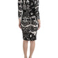 Elegant Printed Jersey Sheath Dress