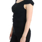 Elegant Cap Sleeve Black Top