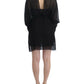 Elegant Sheer Black Silk Blouson Dress