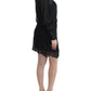 Elegant Sheer Black Silk Blouson Dress